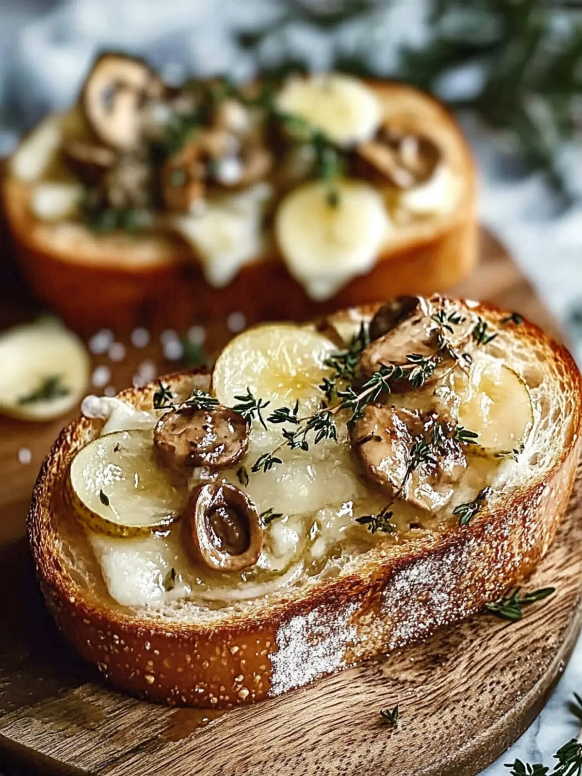 Knusprige Käse-Champignon-Knoblauch-Toasts