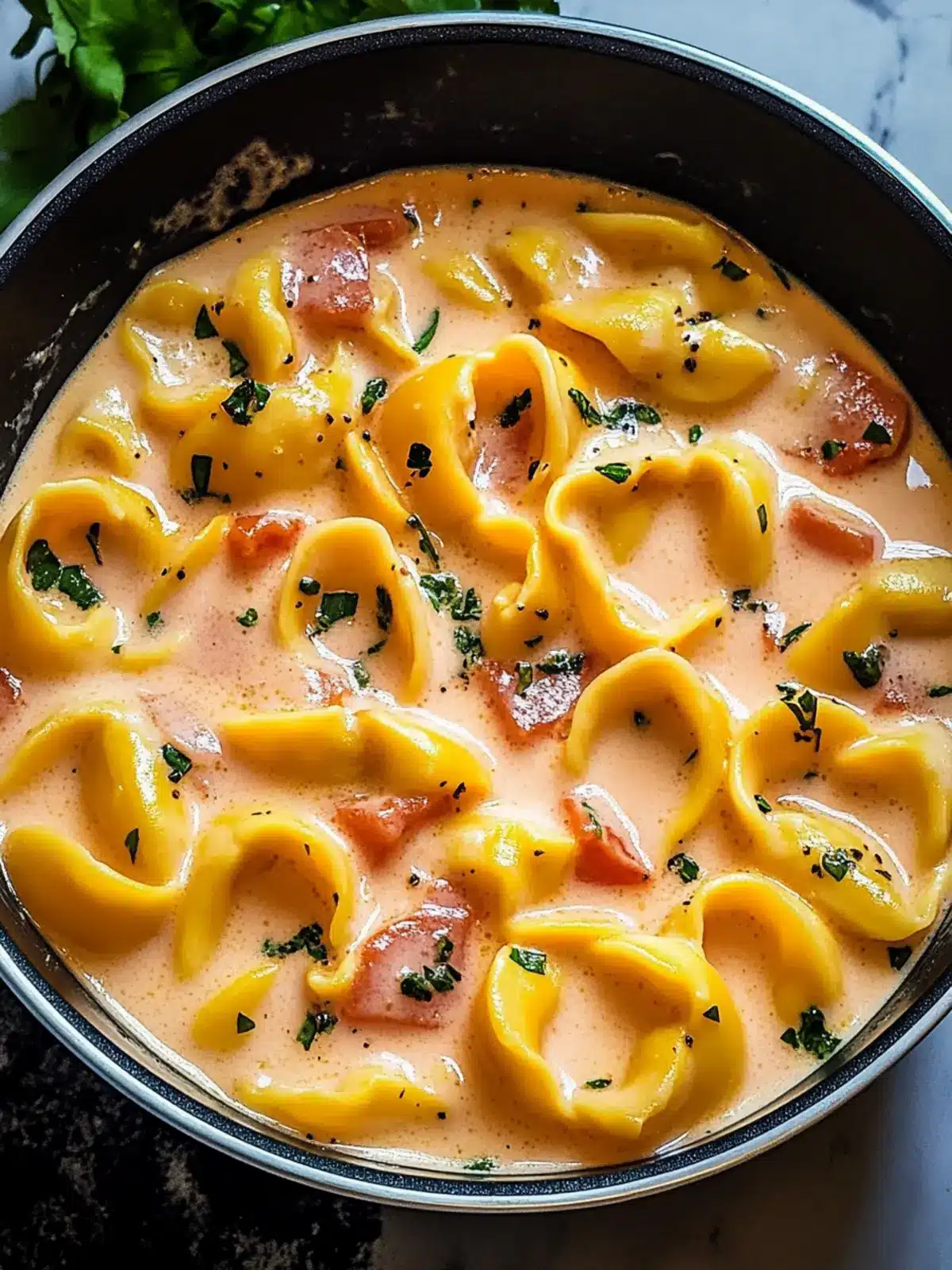Cremige Tortellini mit Schinken-Käse-Soße – Schnell & Lecker