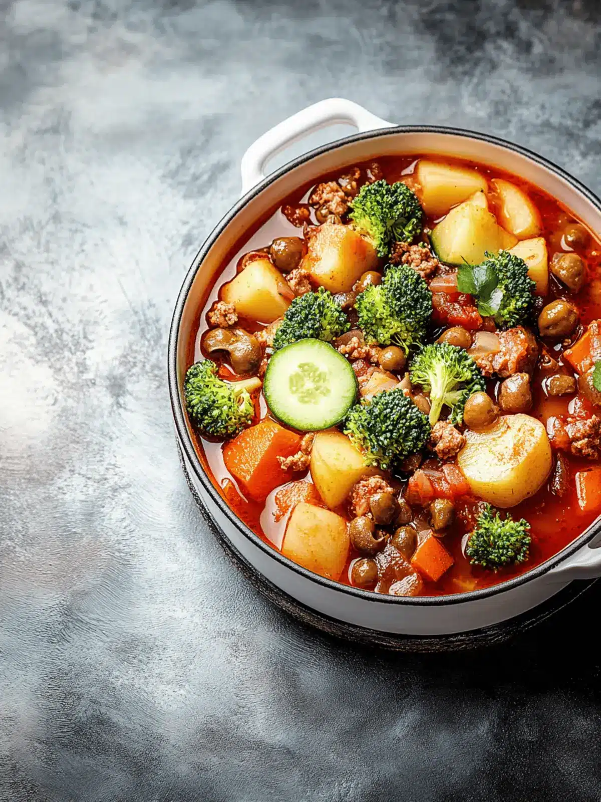 Rosenkohleintopf mit Hackbällchen