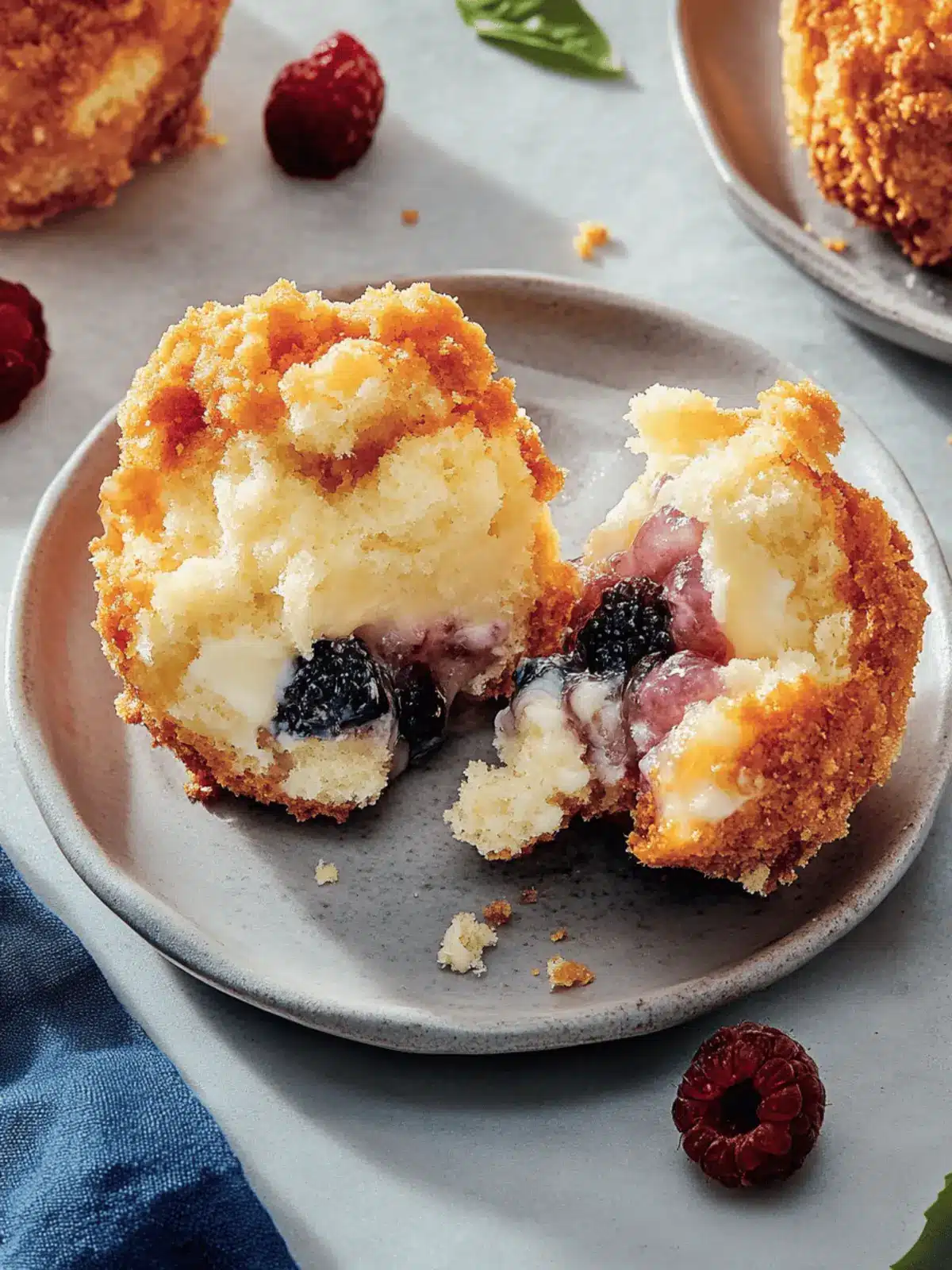 Heidelbeer-Käsekuchen-Crumble-Muffins