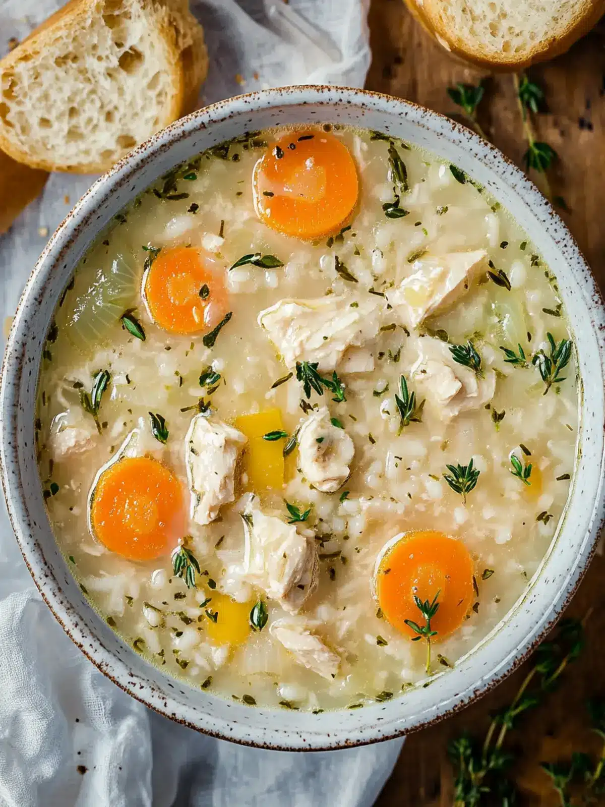 Cremige Hühner-Reis-Suppe