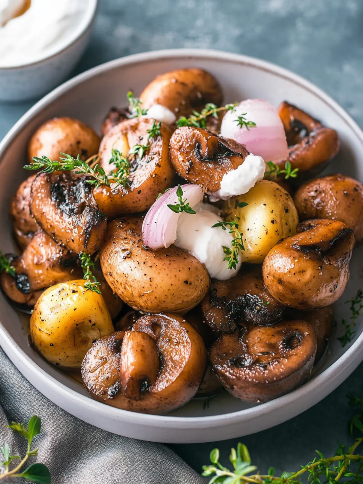 Champignons aus der Heißluftfritteuse mit Knoblauchsoße
