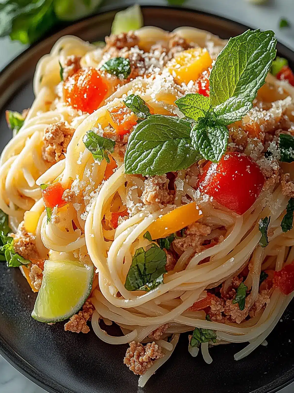 Limetten-Crunch-Nudelsalat