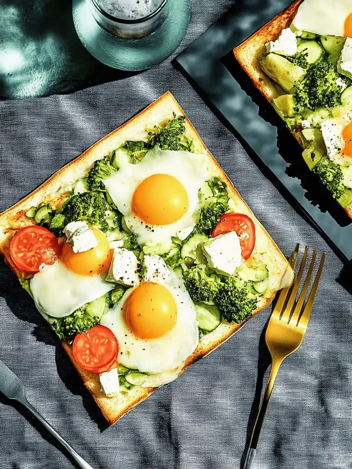 Frühstücks-Flammkuchen mit Spiegelei