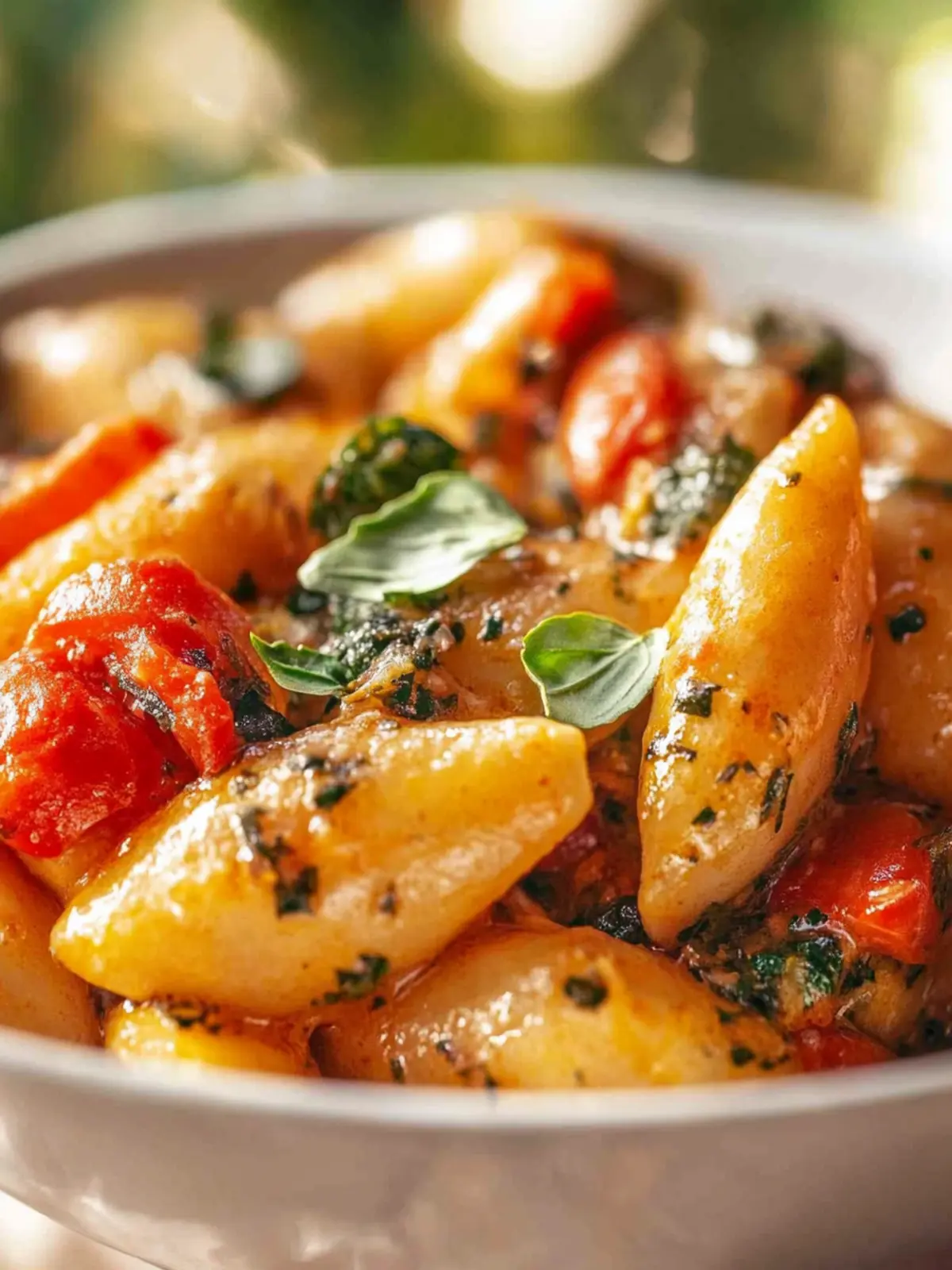 Vegane Schupfnudelpfanne Paprika Pilze