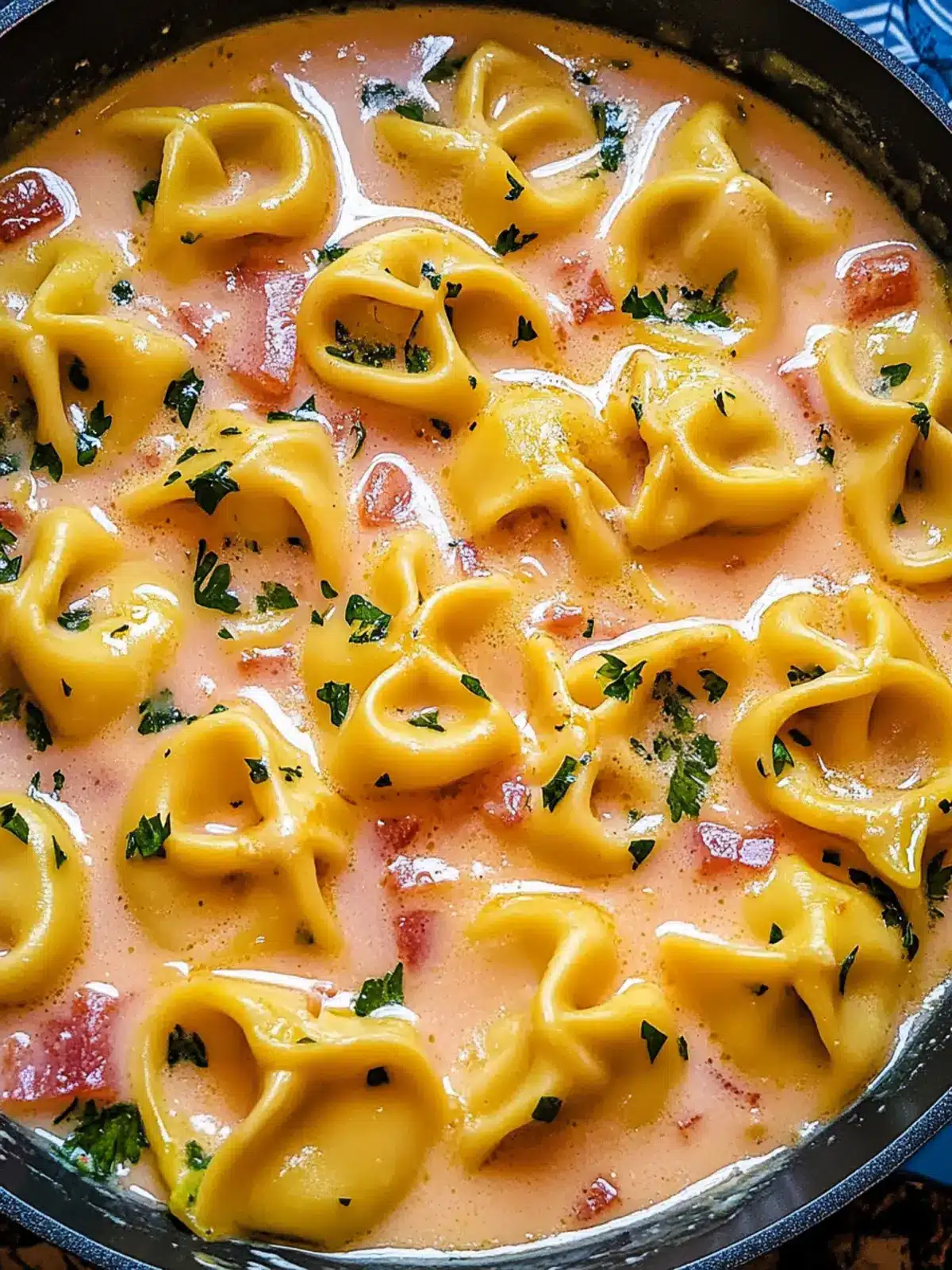 Cremige Tortellini mit Schinken-Käse-Soße – Schnell & Lecker