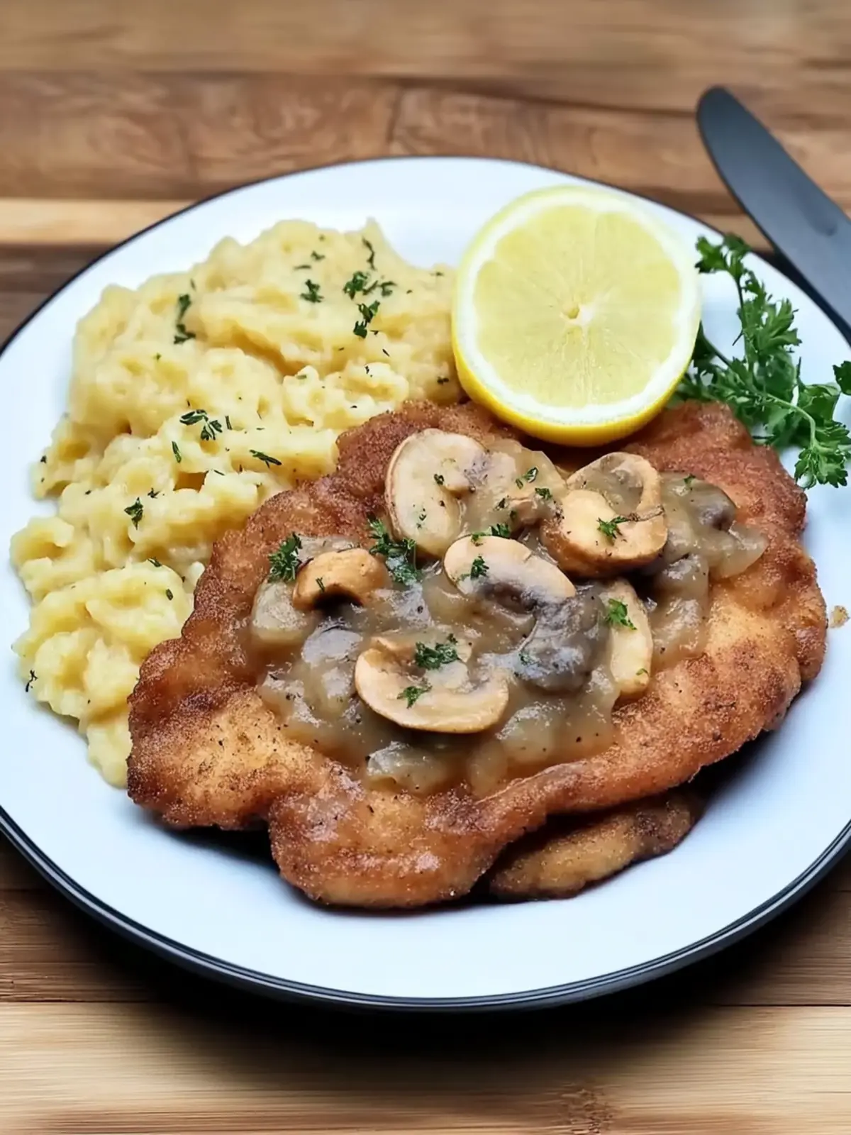 Klassisches Jägerschnitzel mit Spätzle