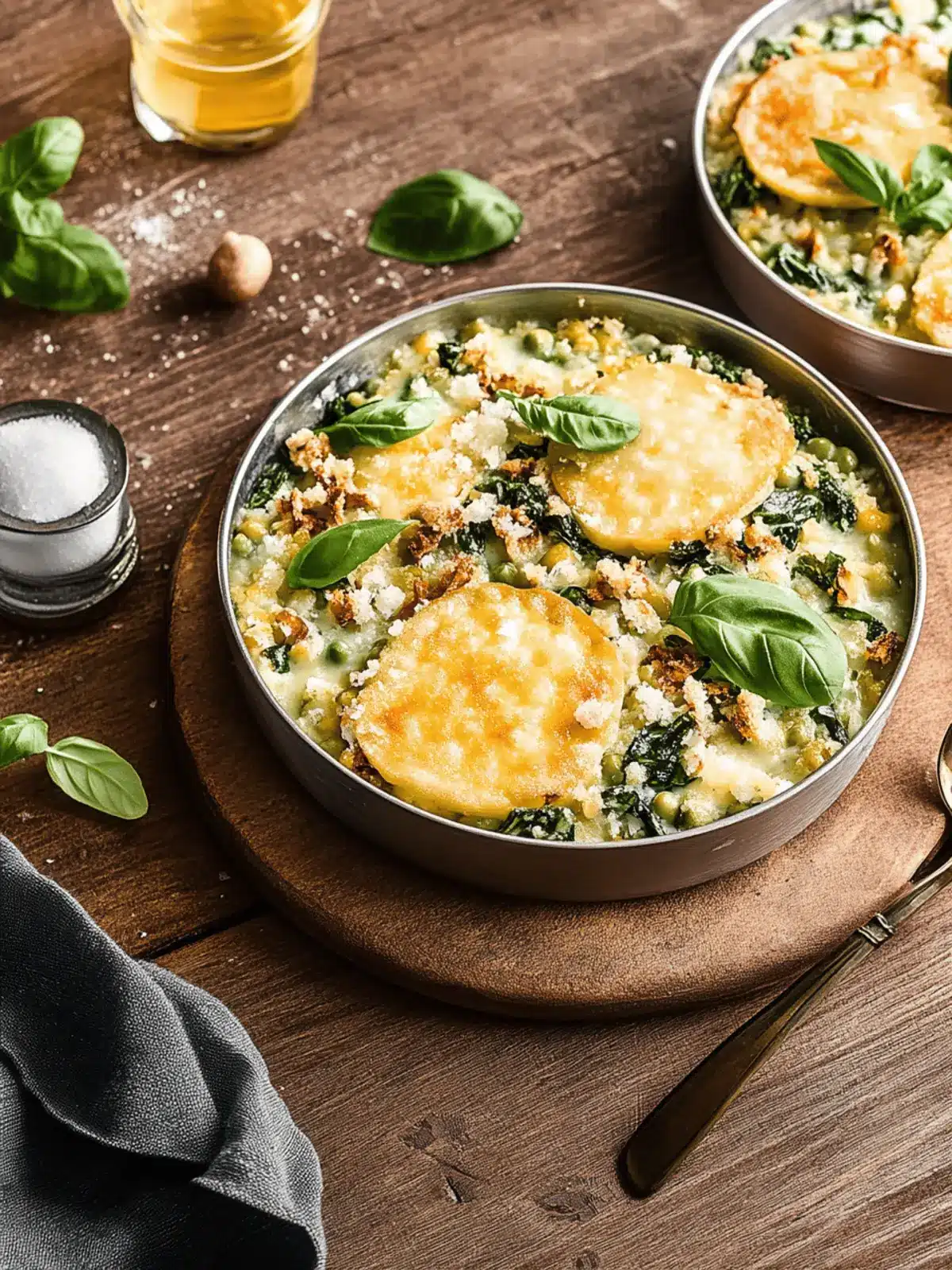 Quinoa & Linsen Spinat-Auflauf