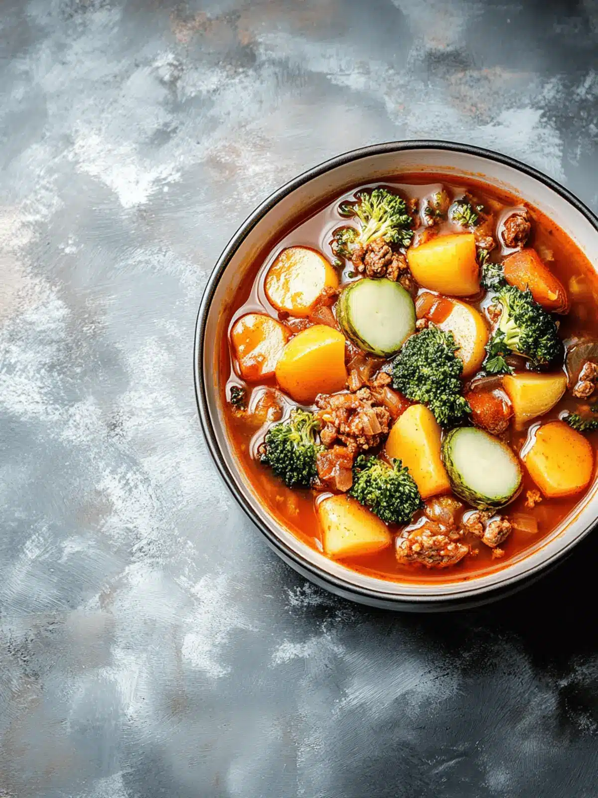 Rosenkohleintopf mit Hackbällchen