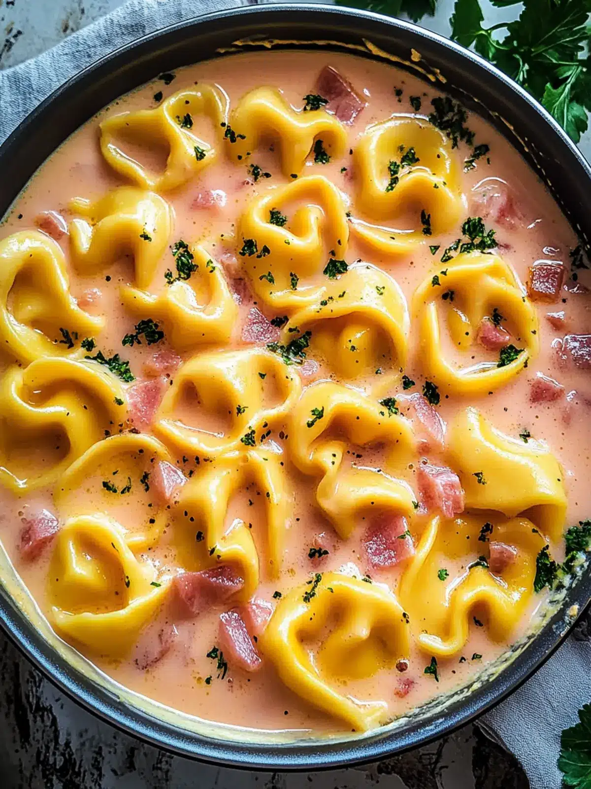 Cremige Tortellini mit Schinken-Käse-Soße – Schnell & Lecker
