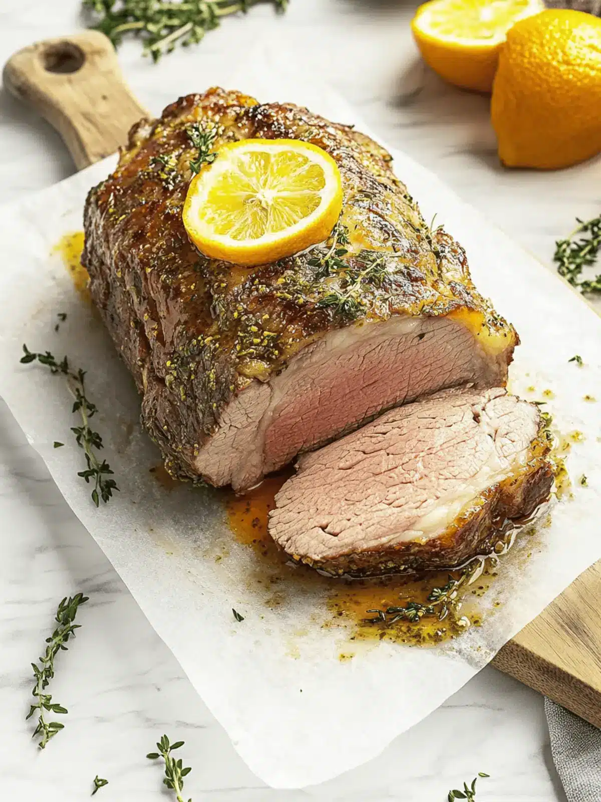 Juicy pork roast with onion sauce