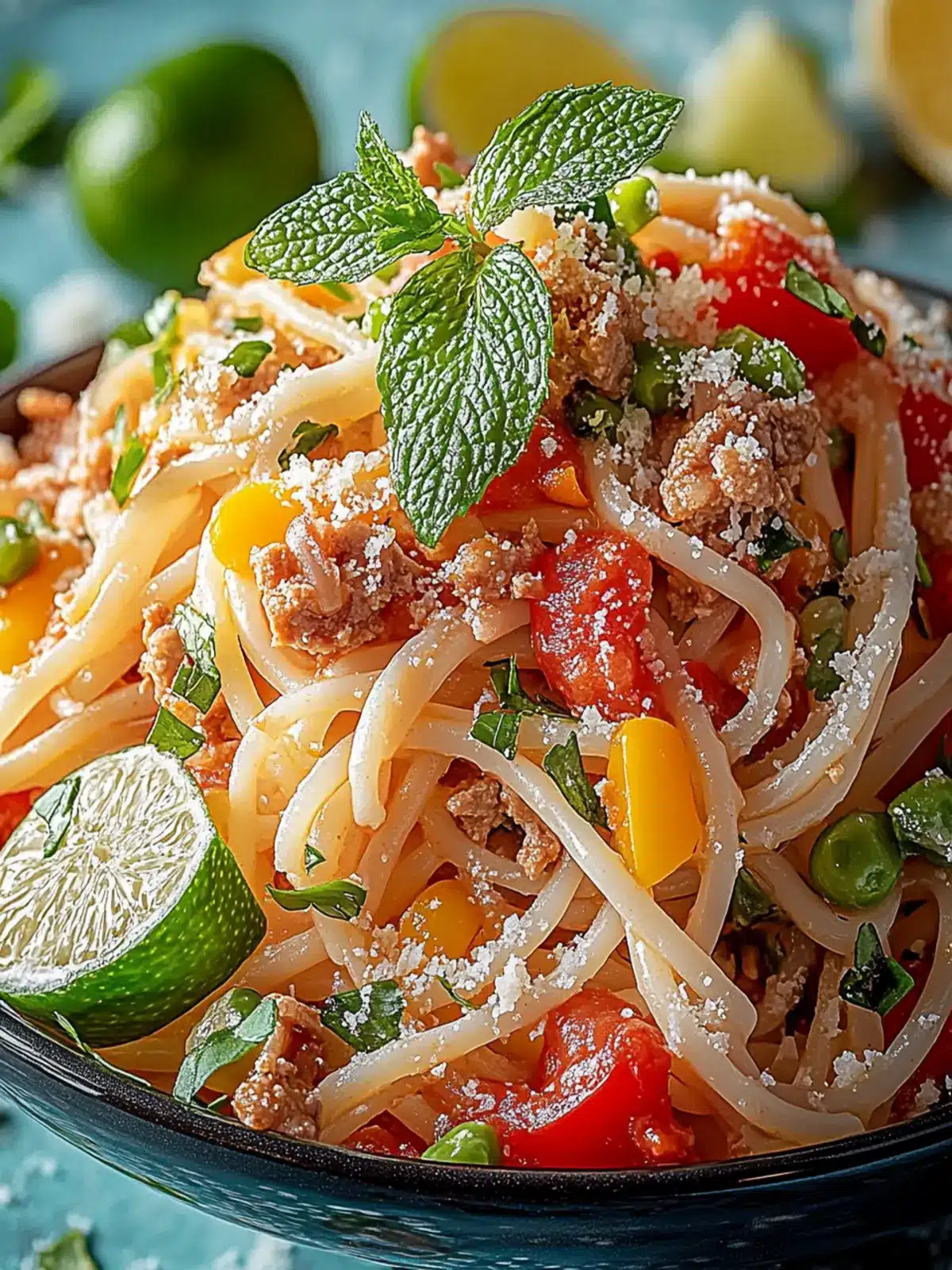 Limetten-Crunch-Nudelsalat