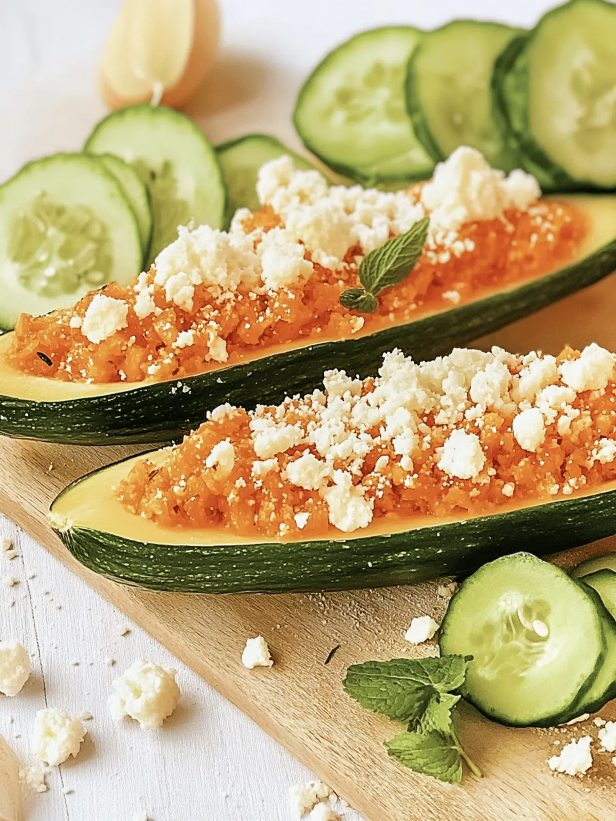 Gefüllte Zucchinis mit Couscous und Feta
