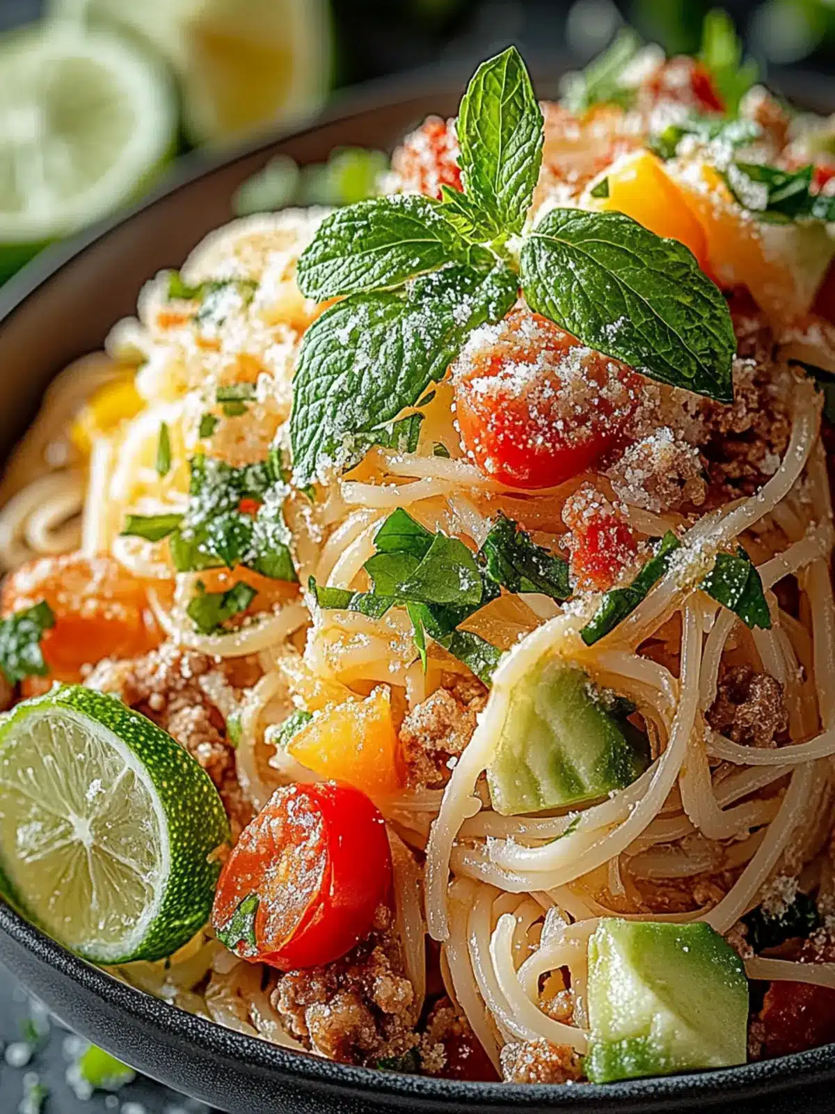 Limetten-Crunch-Nudelsalat