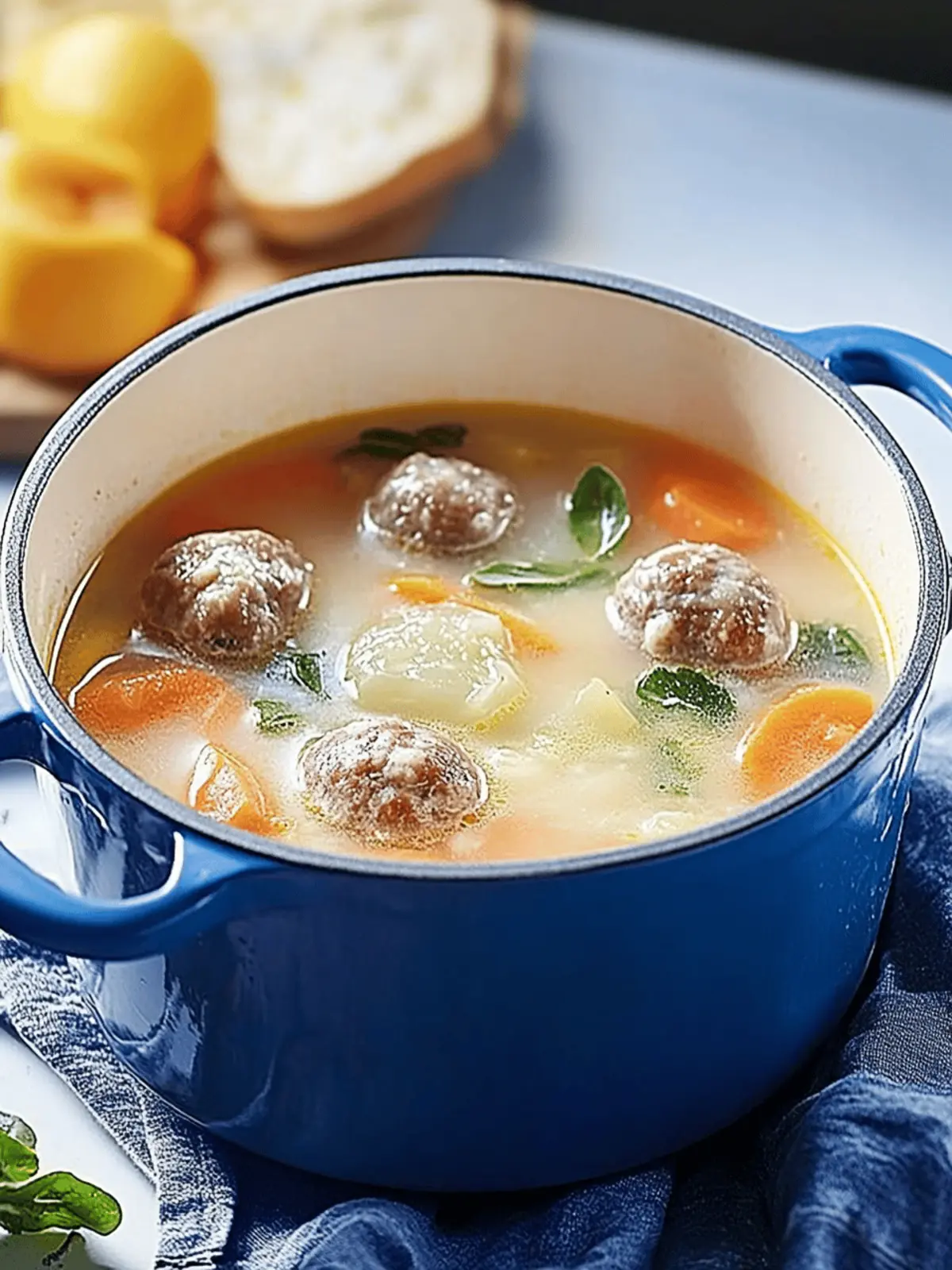 Kohlrabi Suppentopf mit Hackbällchen