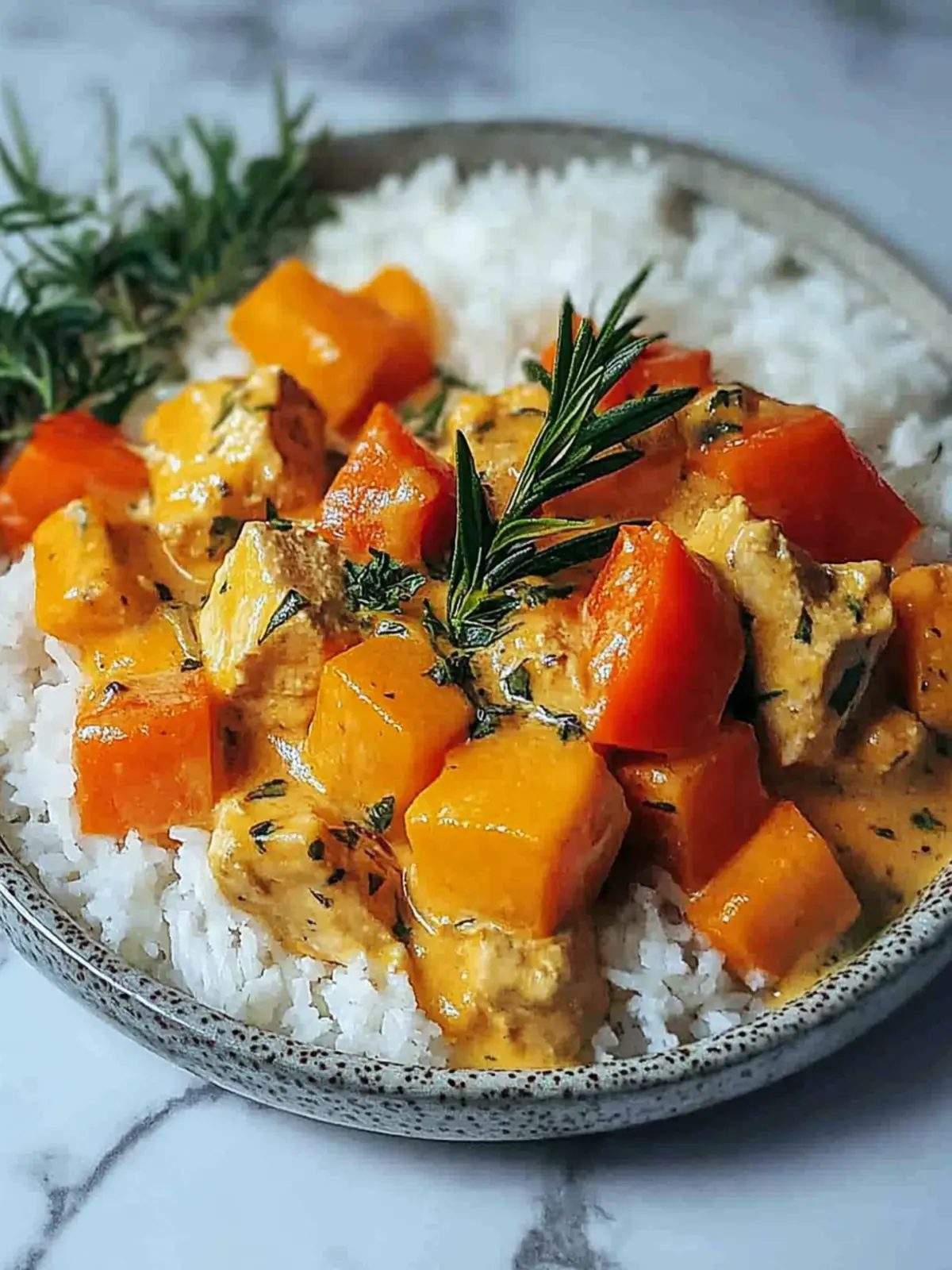 Kürbis Hähnchen Pfanne