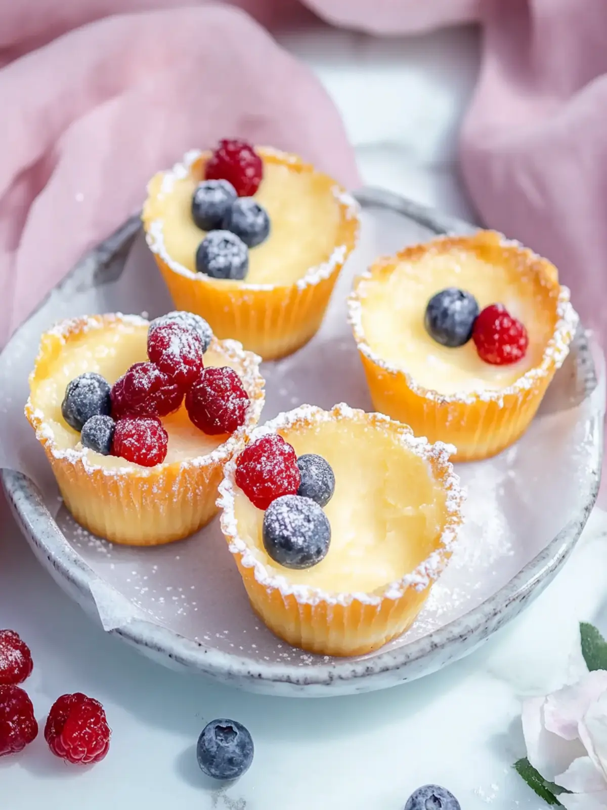 Käsekuchen-Muffins ohne Boden