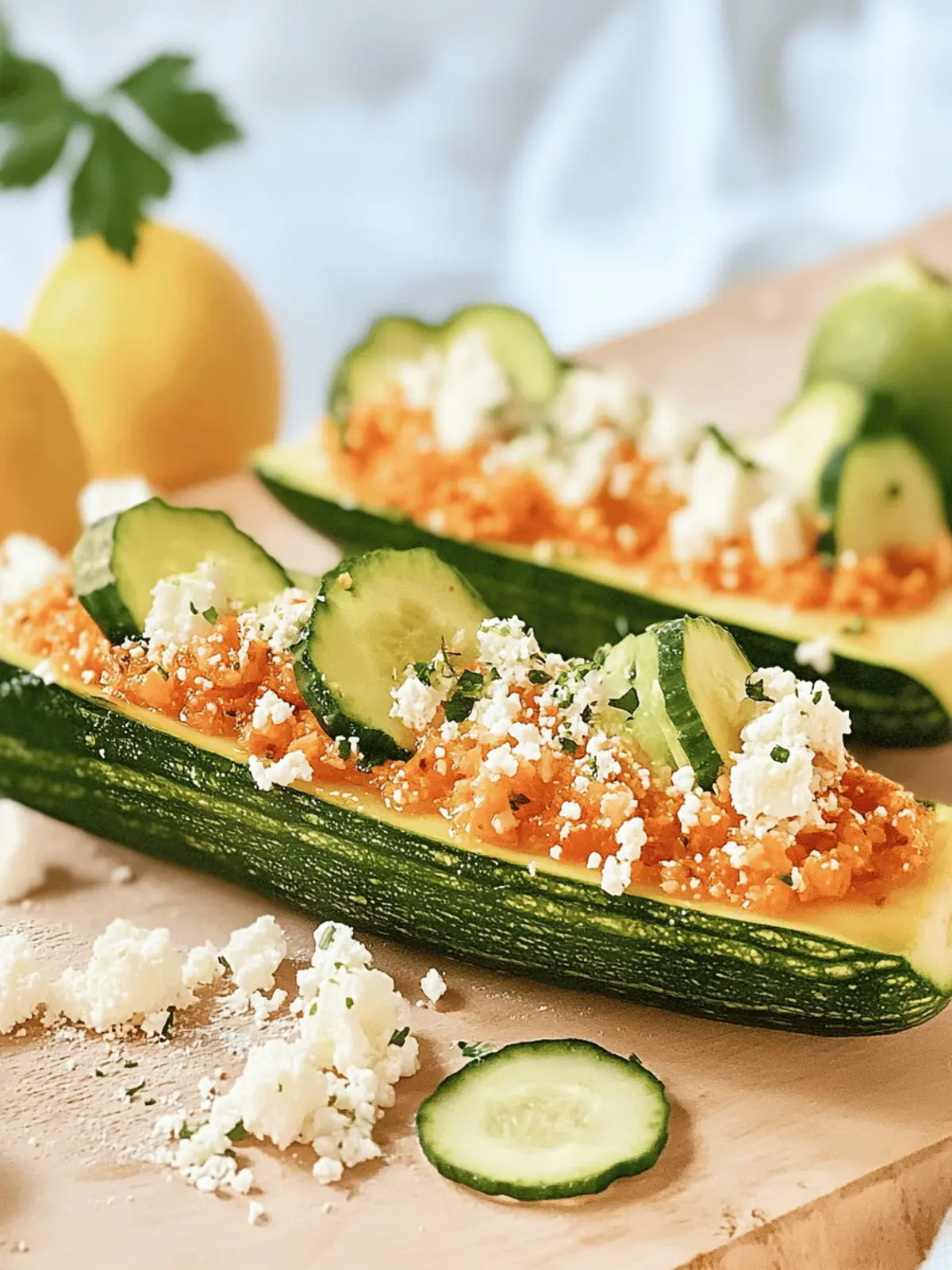 Gefüllte Zucchinis mit Couscous und Feta