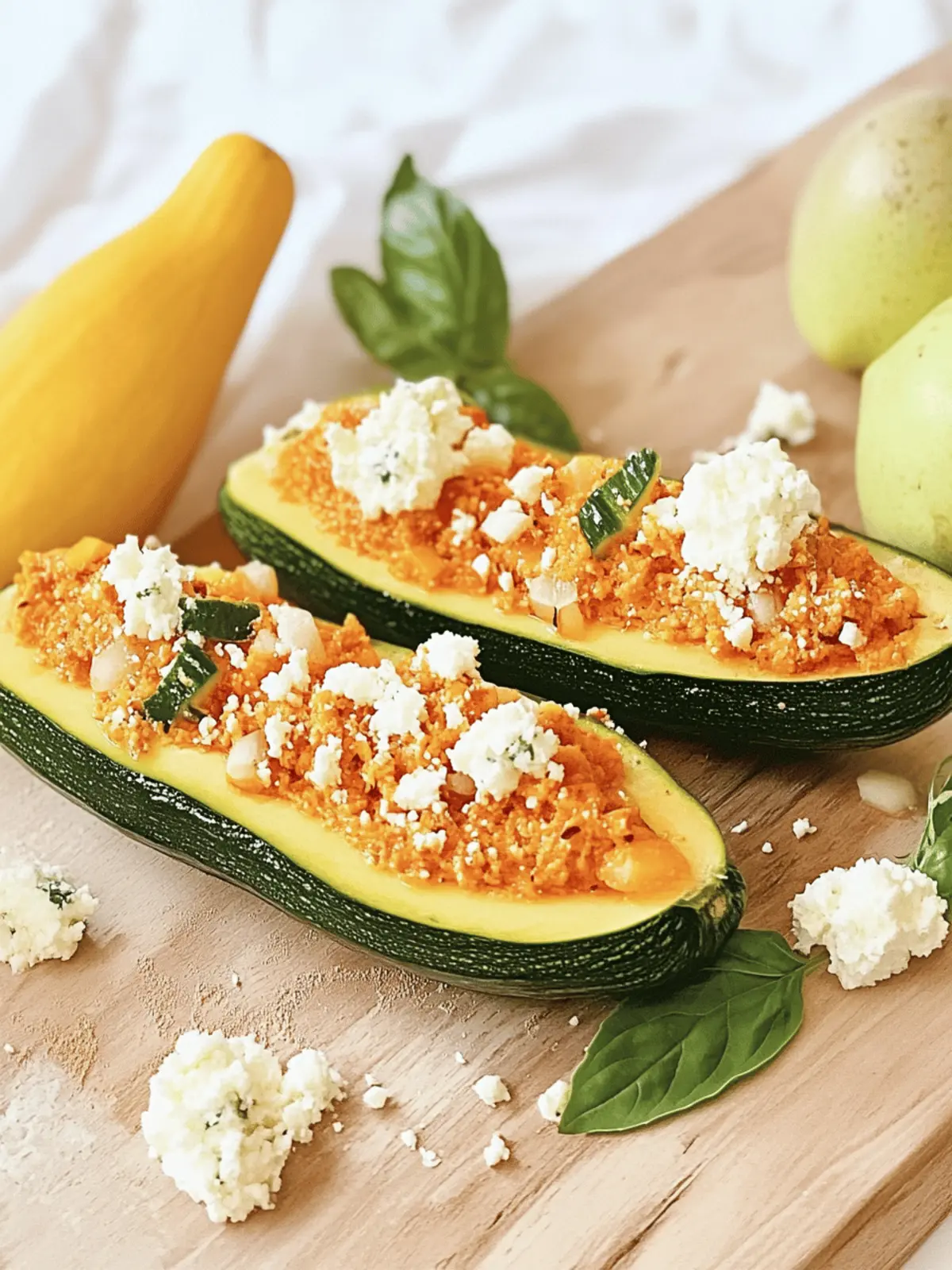 Gefüllte Zucchinis mit Couscous und Feta