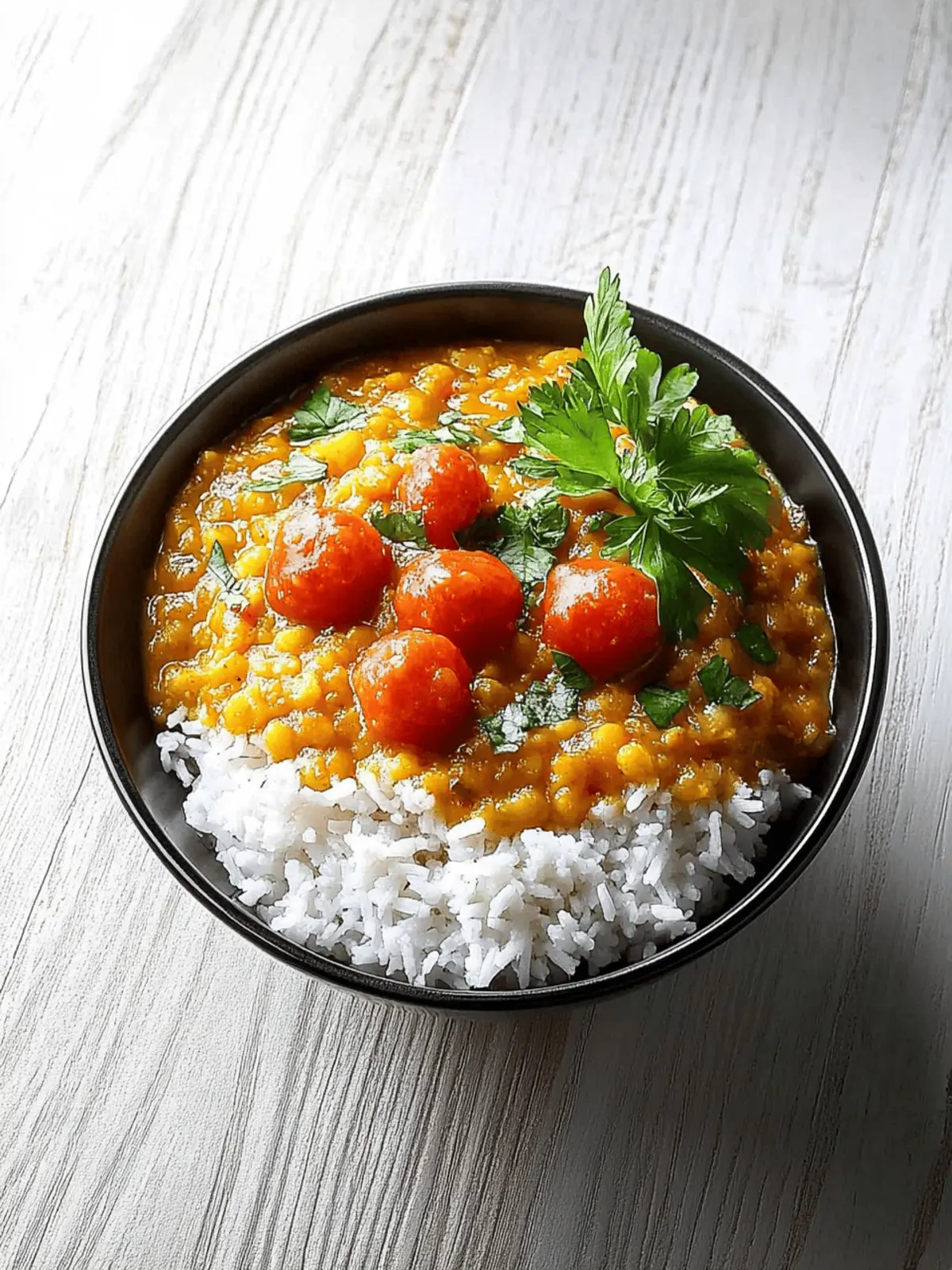 Rotes Linsencurry mit Kokosmilch