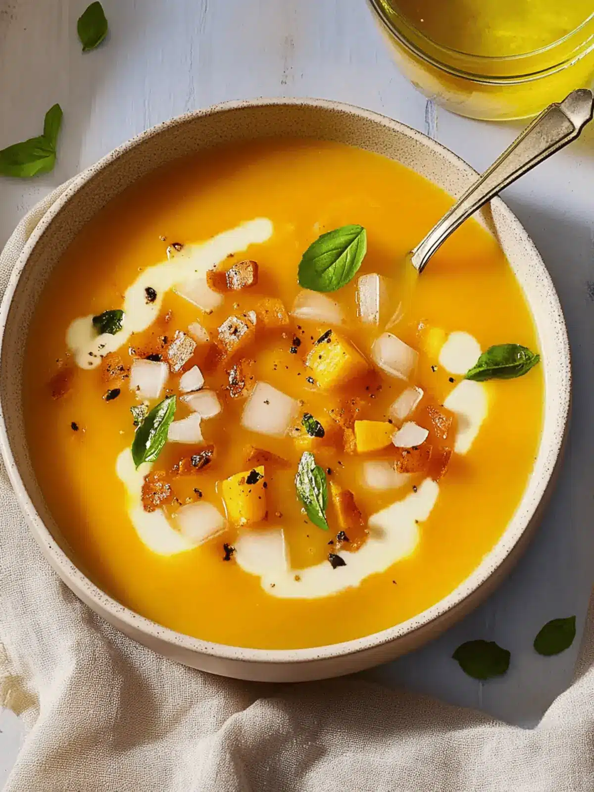 Wärmende Ernte Apfel- und Butternusskürbissuppe