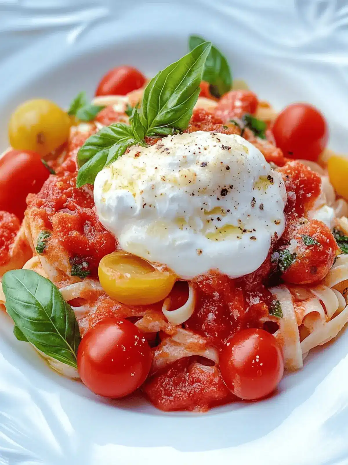 Tomaten-Burrata-Pasta