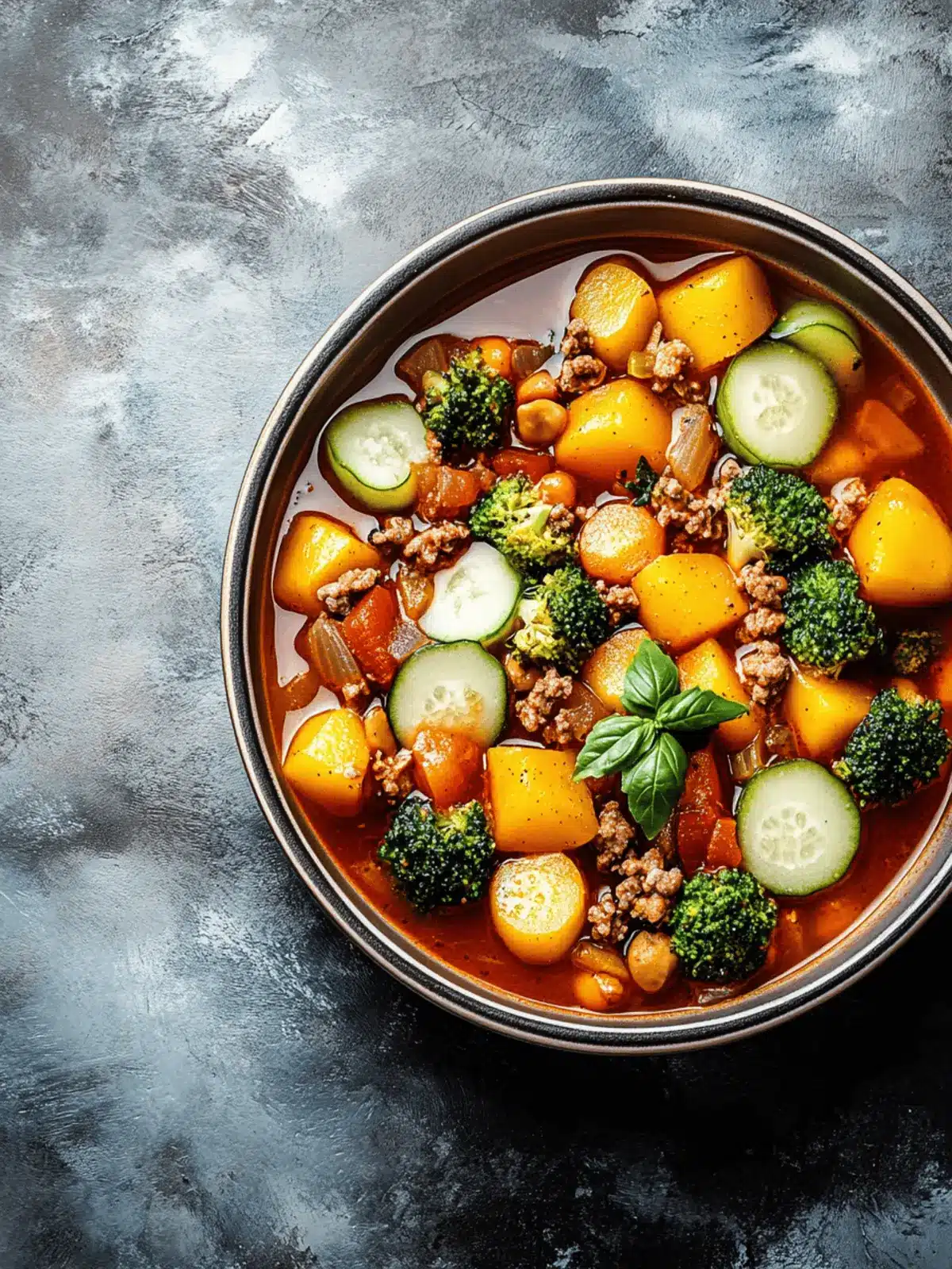 Rosenkohleintopf mit Hackbällchen