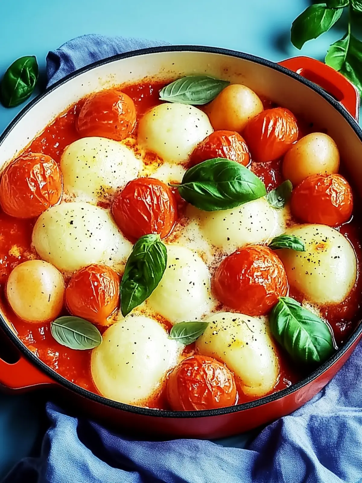 Gnocchi Auflauf mit Tomaten und Mozzarella