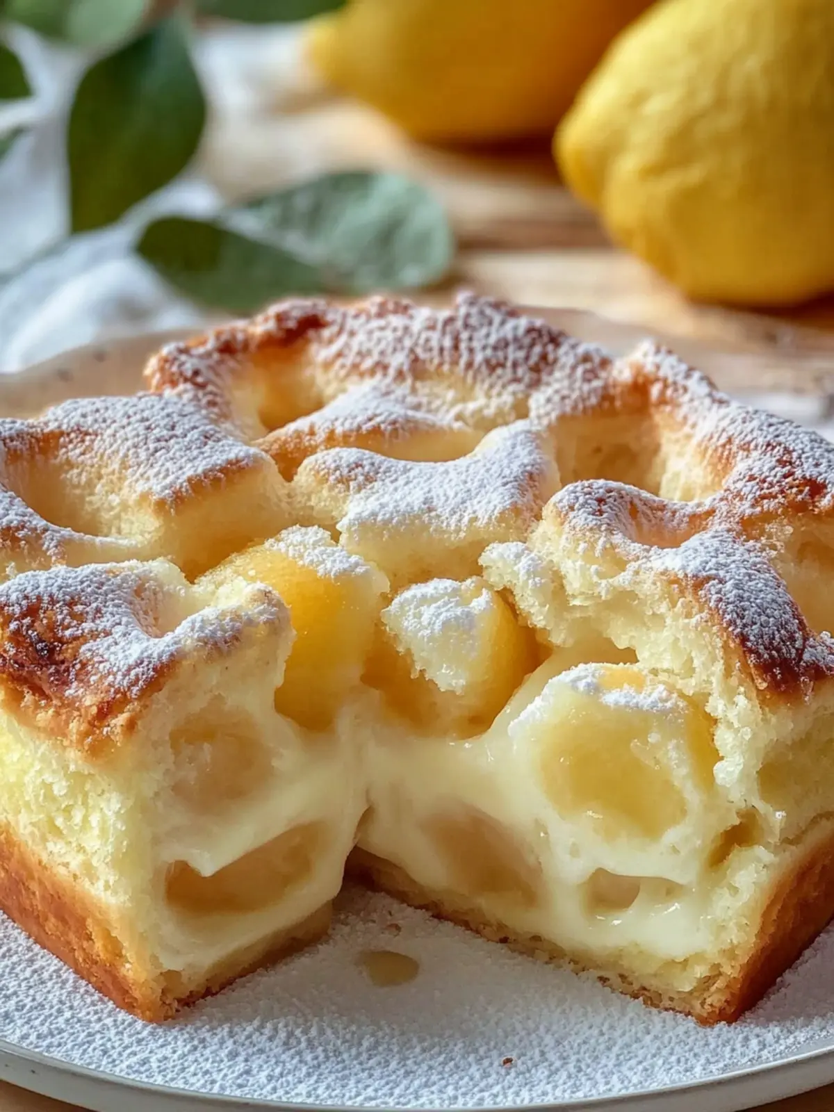 Apple pie with vanilla pudding