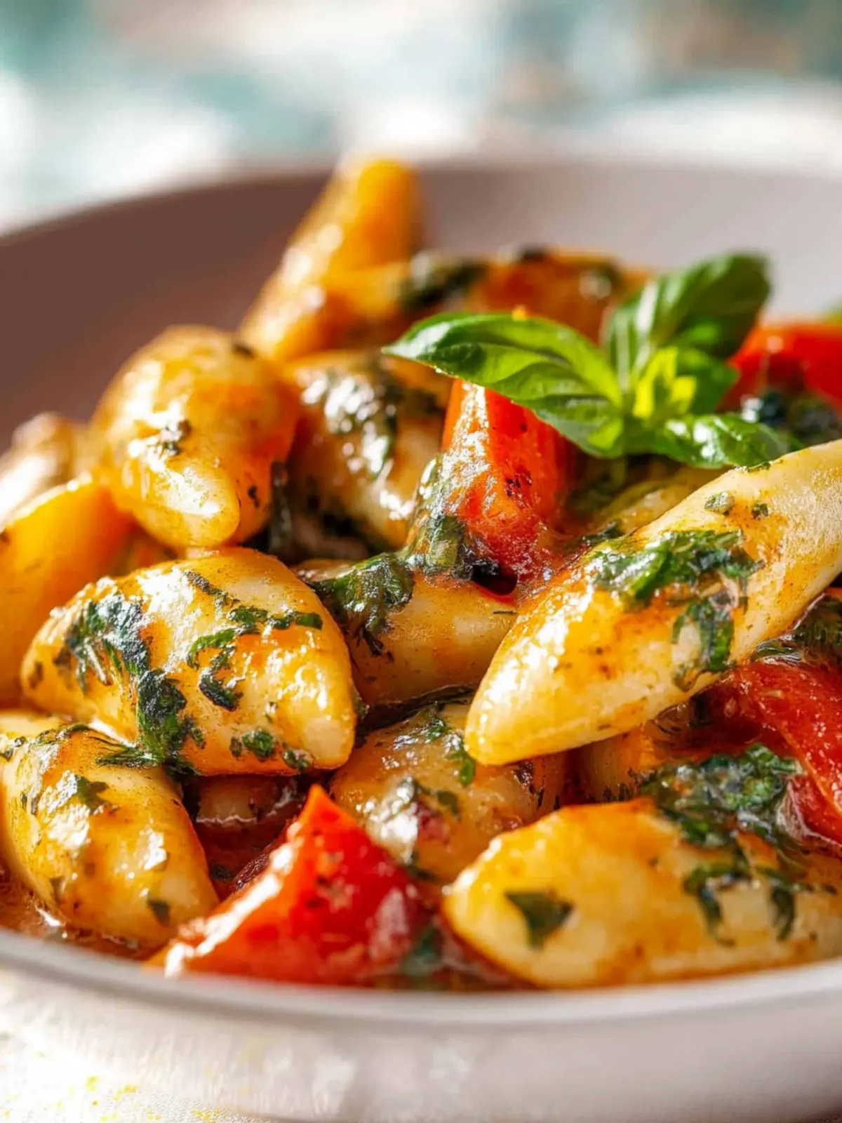 Vegane Schupfnudelpfanne Paprika Pilze