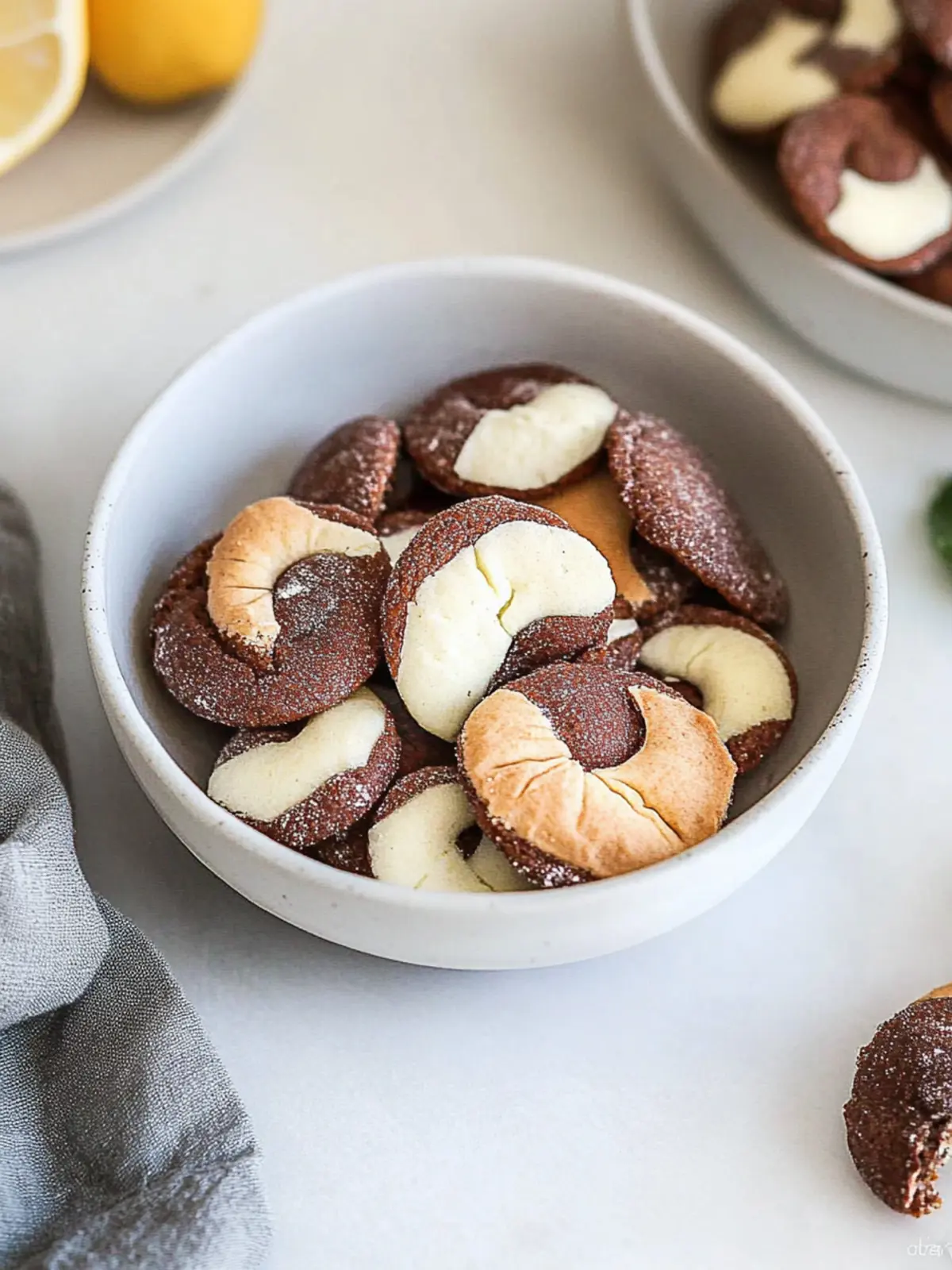 Quick marble cookies with vanilla and chocolate