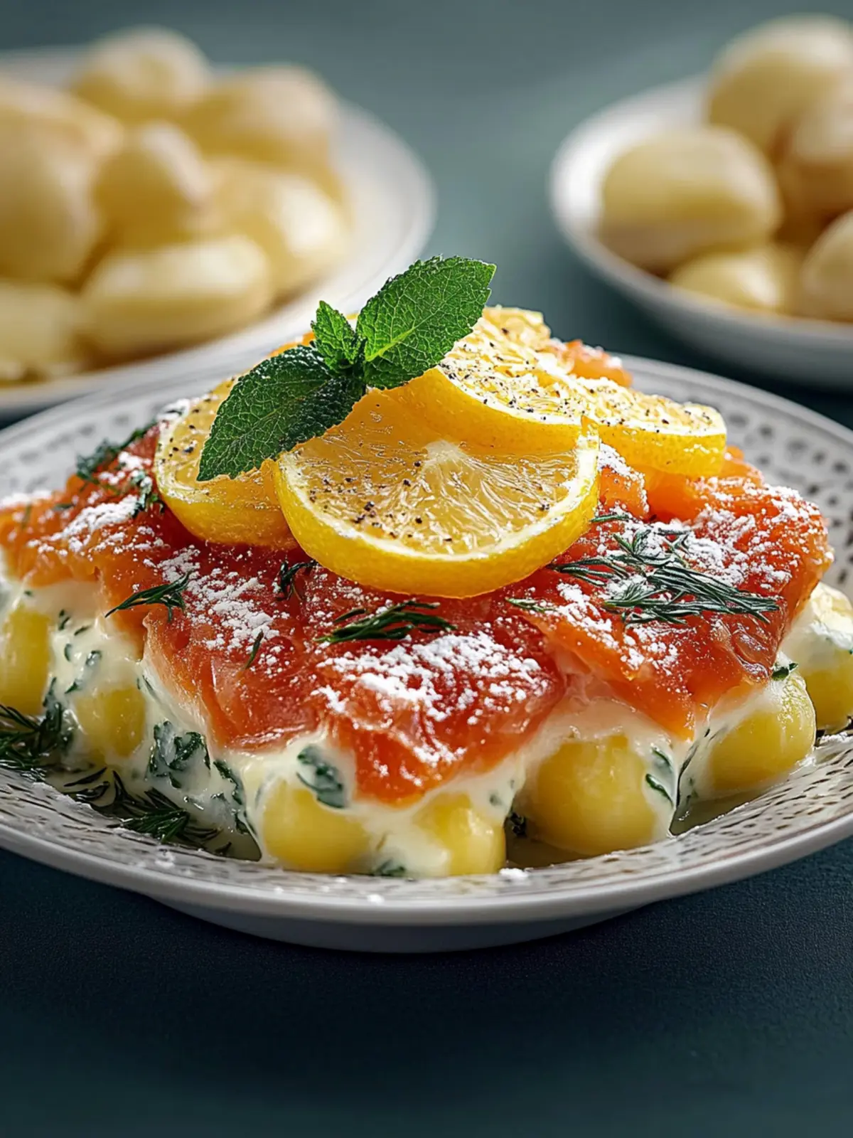 Zarter Lachs Auflauf mit Kartoffeln