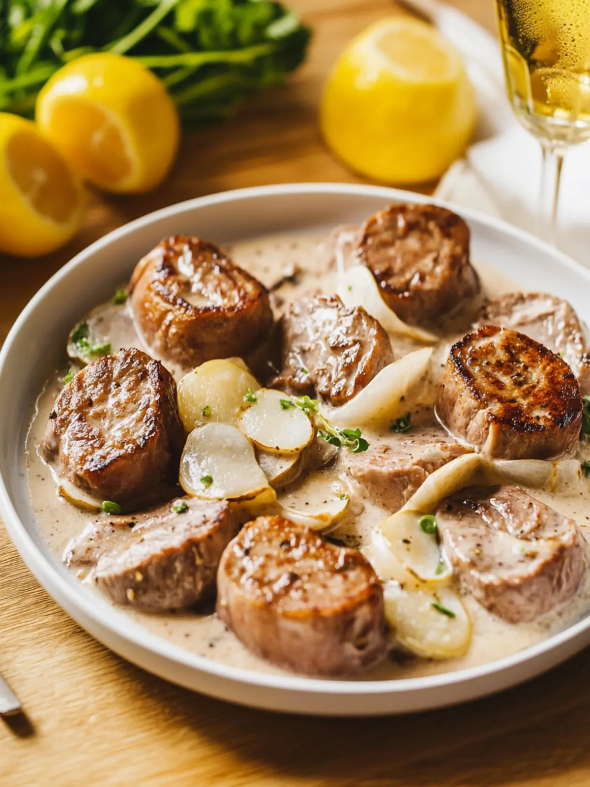 Schweinemedaillons mit Champignonrahmsoße