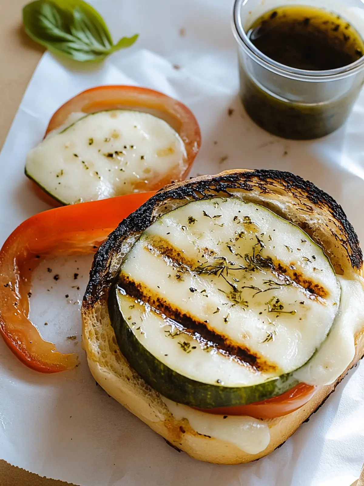 Gegrilltes Mozzarella-Sandwich