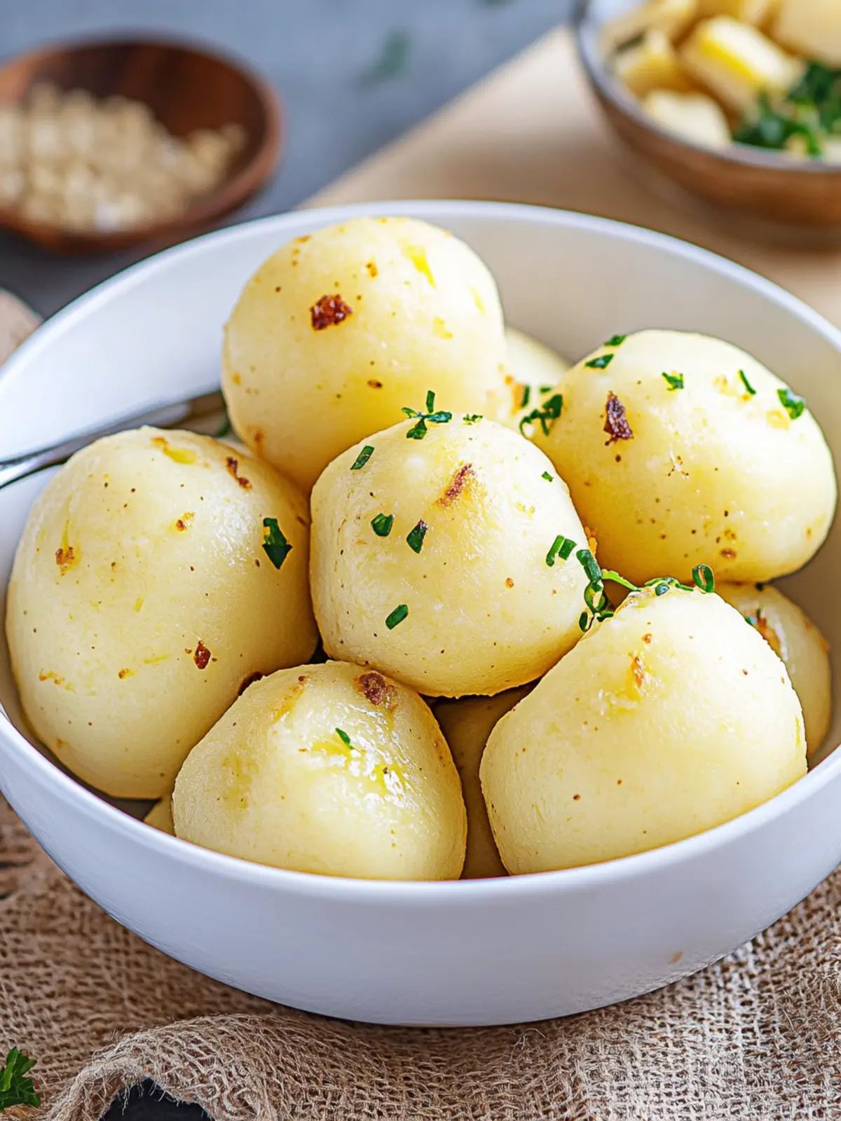 Potato dumplings made from cooked potatoes
