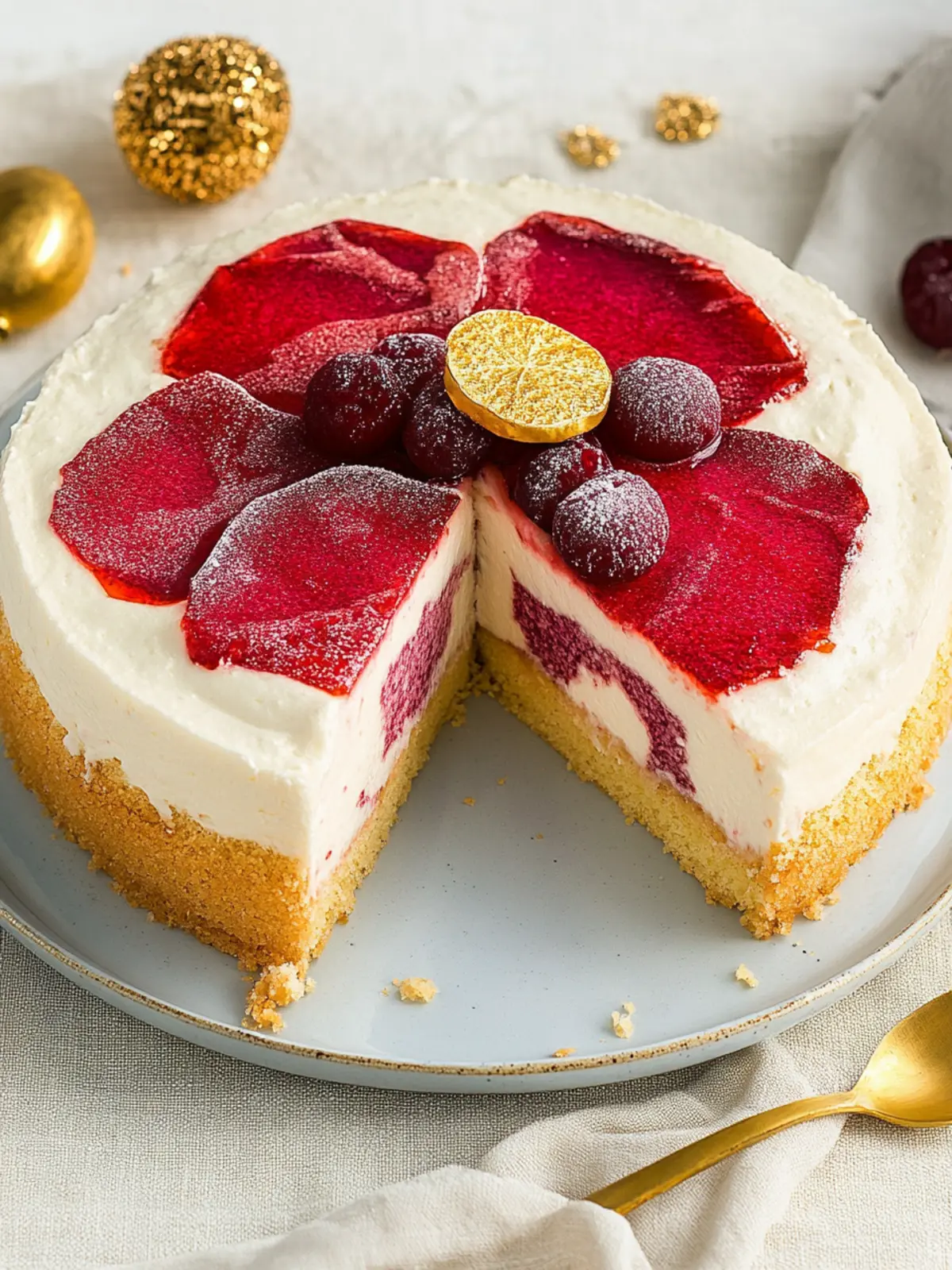 Weihnachtliche Torte mit Glühweinkirschen