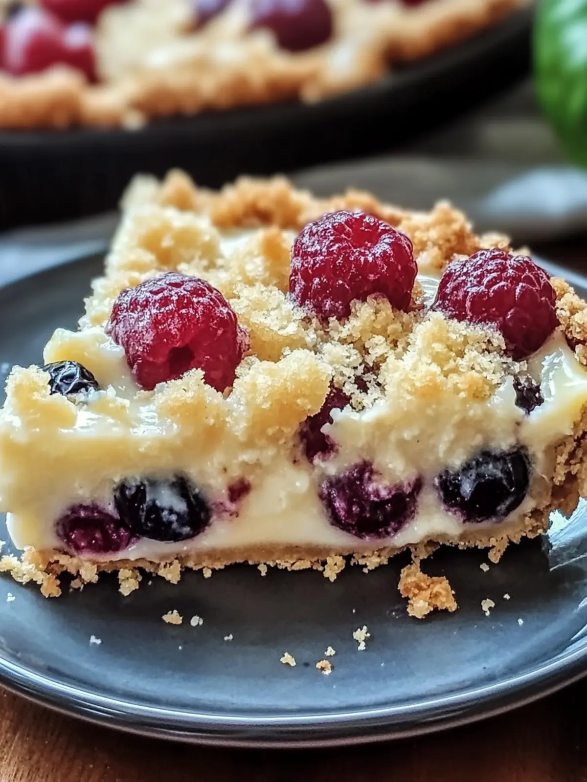 Pflaumenkuchen mit Pudding und Streusel genießen