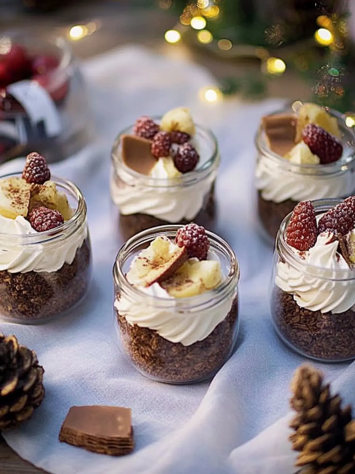 Dessert mit Bueno-Creme und fluffigem Brownie-Boden