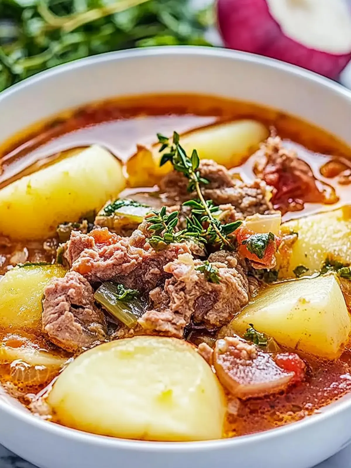 Wirsing-Eintopf mit Hackfleisch und Kartoffeln