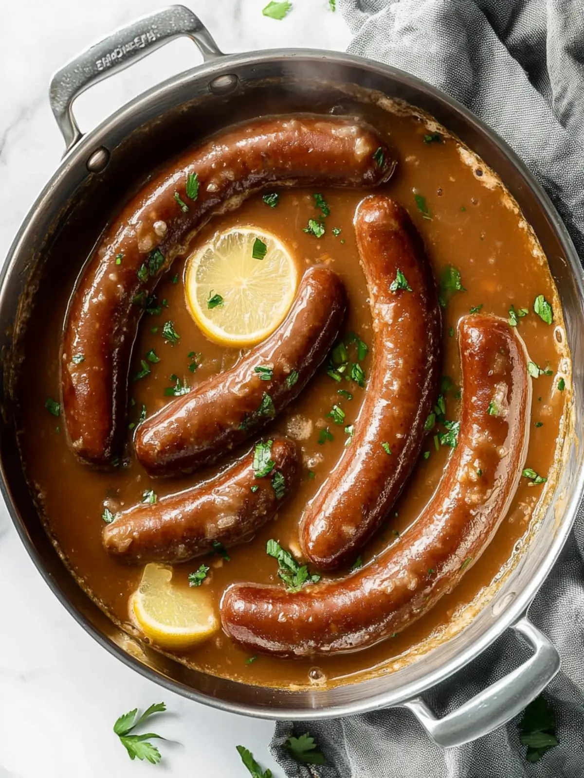 Bratwurst mit Zwiebelsauce