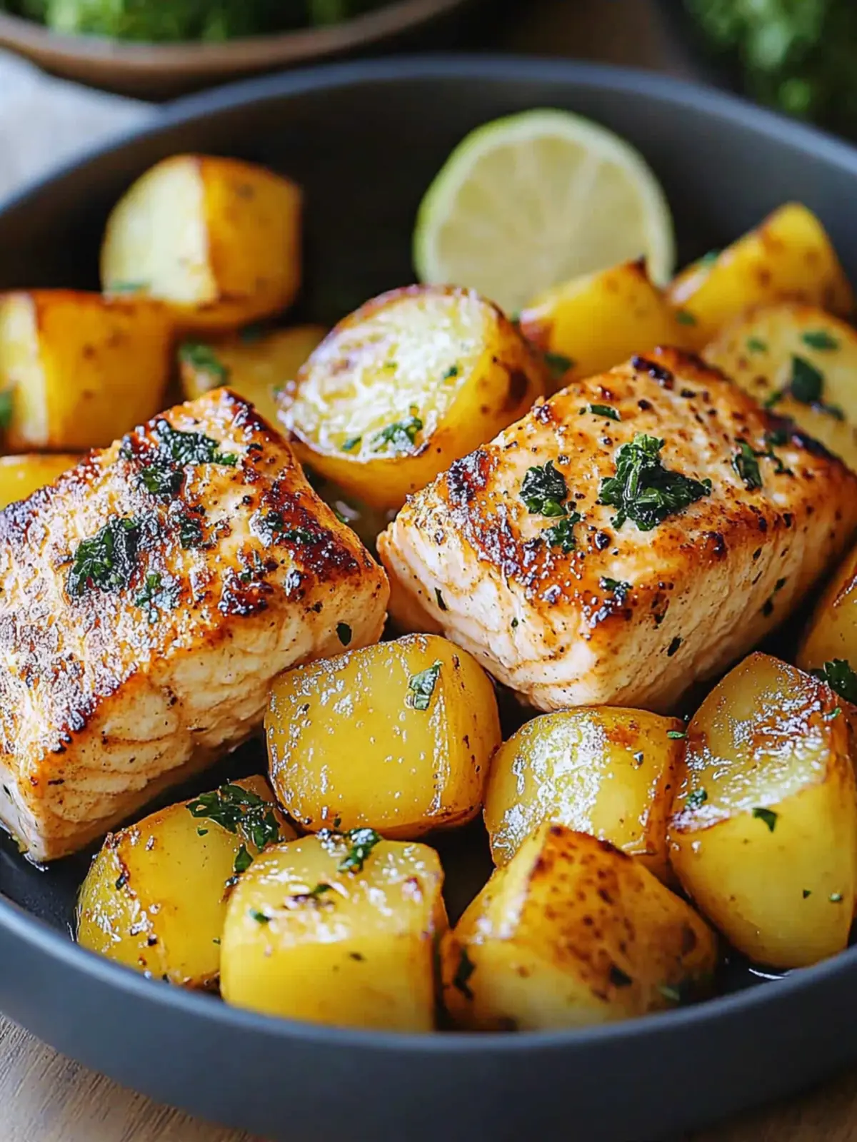 Lachs mit Gemüse aus der Heißluftfritteuse