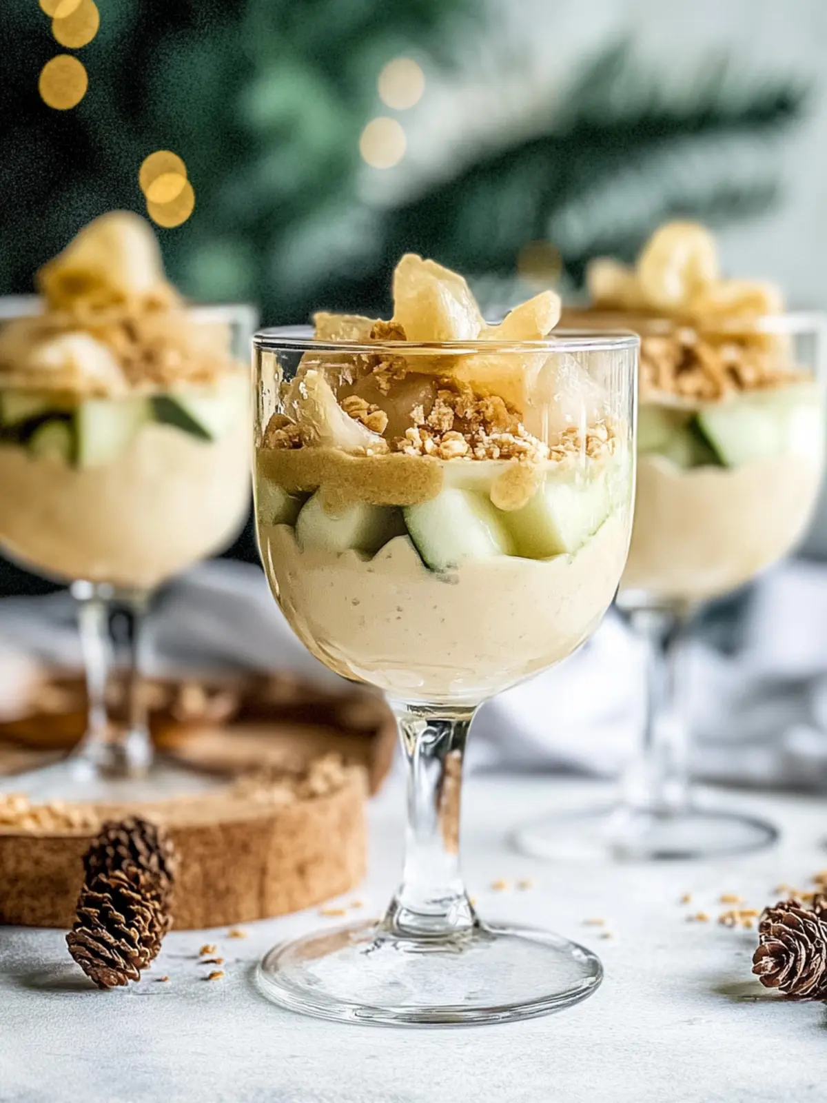 Winterliches Bratapfel Dessert im Glas