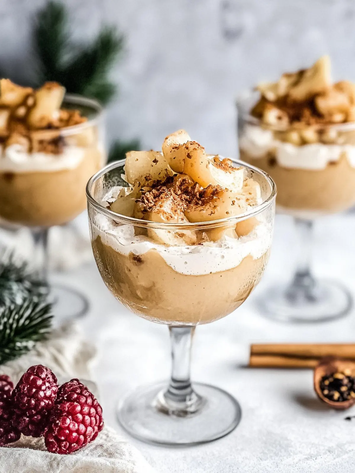 Winterliches Bratapfel Dessert im Glas