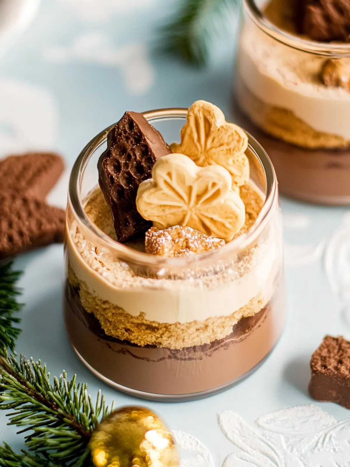 Dessert im Glas mit Spekulatius