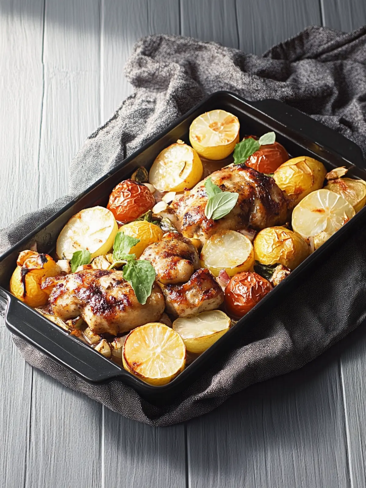 Balsamico-Hähnchen mit Kartoffeln vom Blech