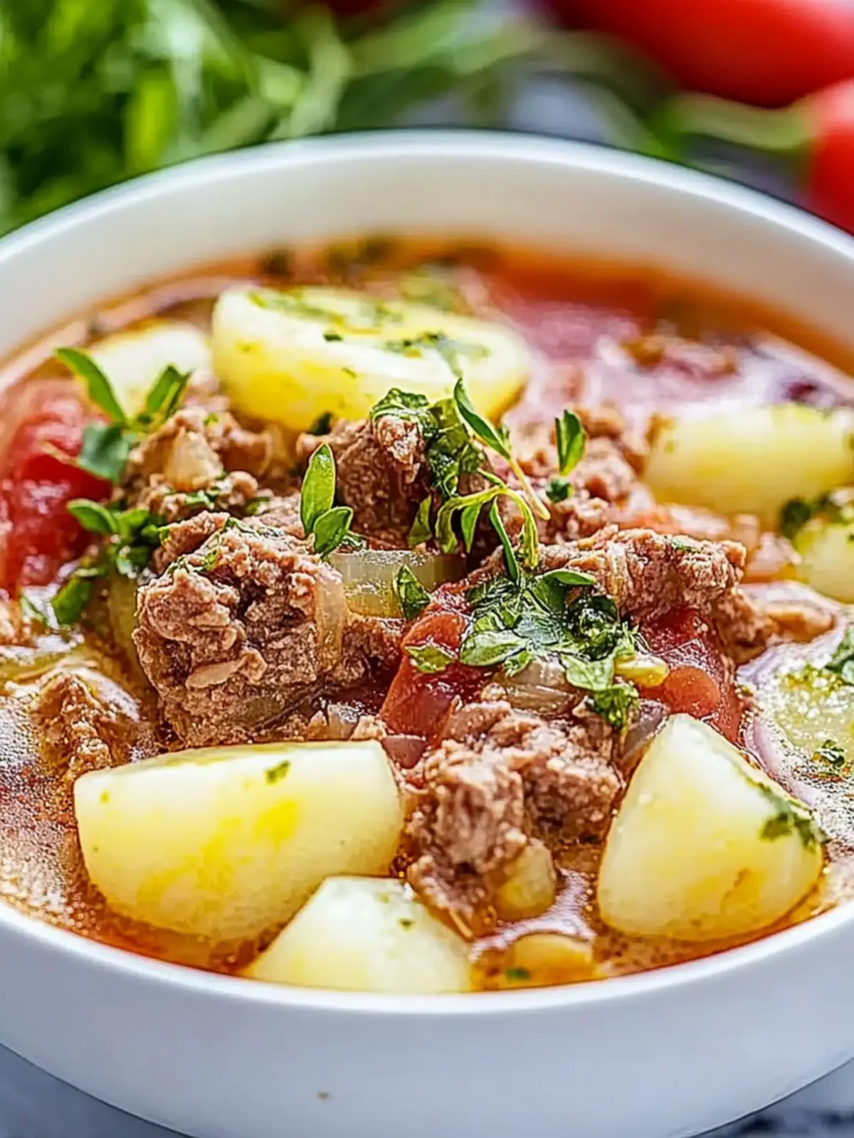 Wirsing-Eintopf mit Hackfleisch und Kartoffeln