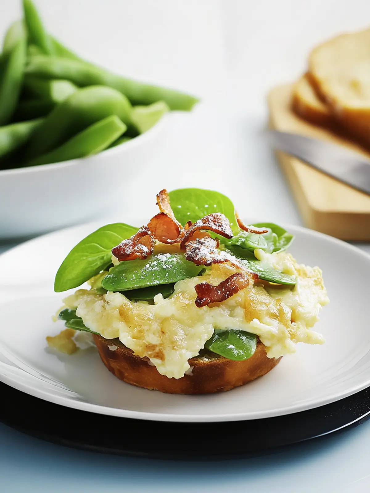 Rührei mit Käse und Speck