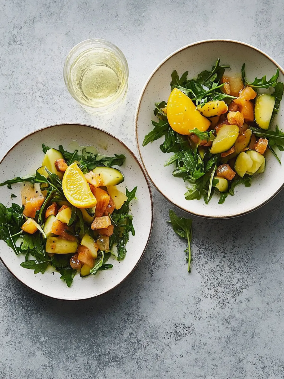 Rauchlachs-Mango-Salat mit Croûtons