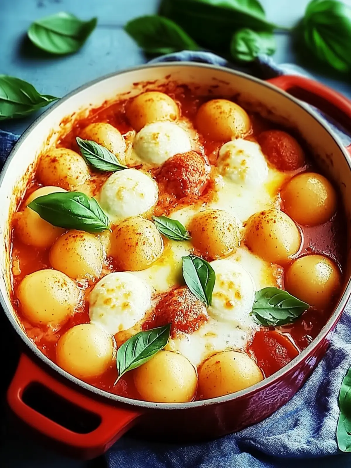 Gnocchi Auflauf mit Tomaten und Mozzarella