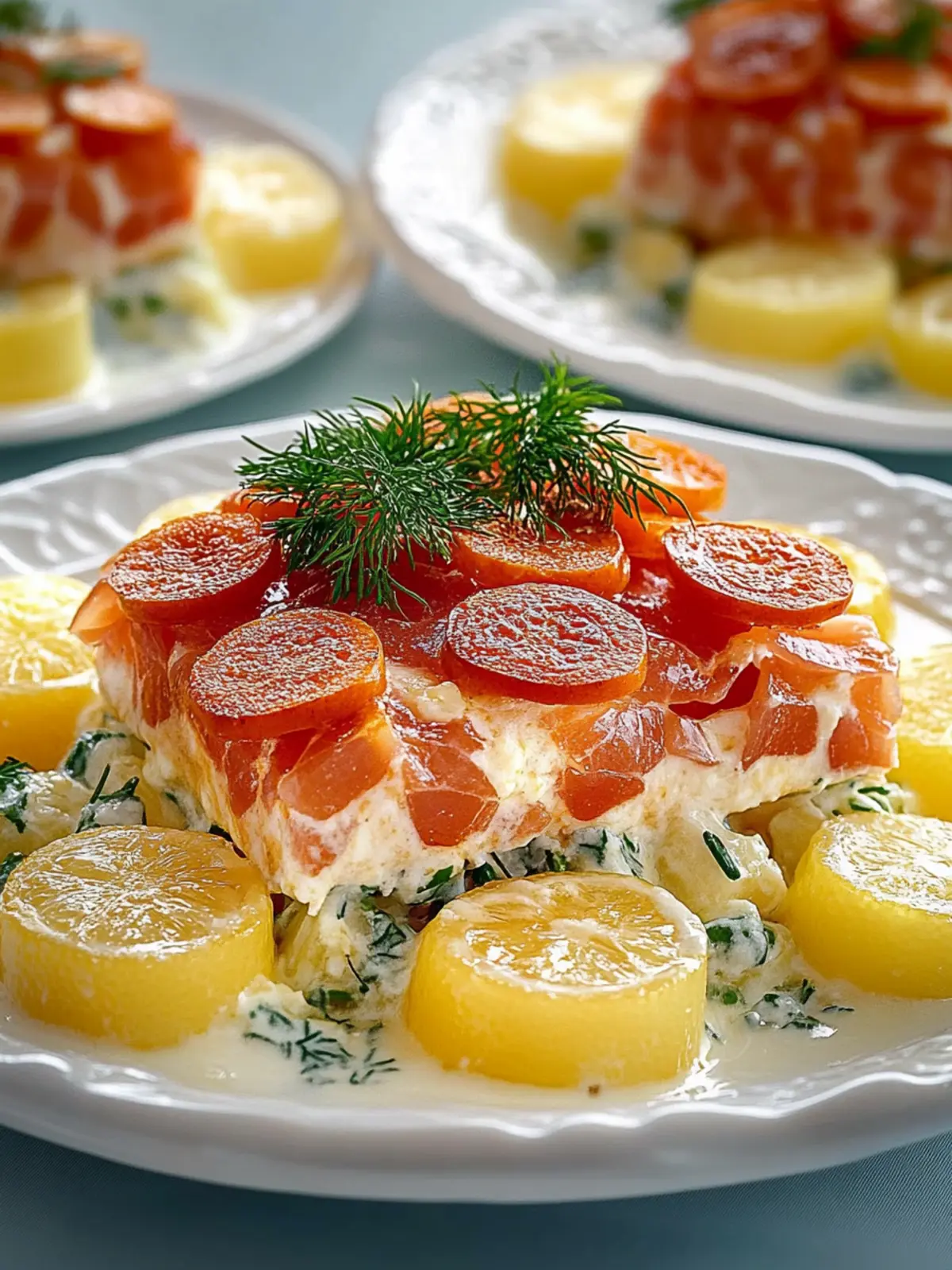 Zarter Lachs Auflauf mit Kartoffeln
